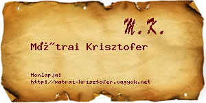 Mátrai Krisztofer névjegykártya