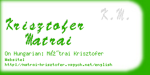 krisztofer matrai business card